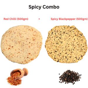 Red Chilli & Spicy (Extra) Blackpepper Papad Combo (500g Each)