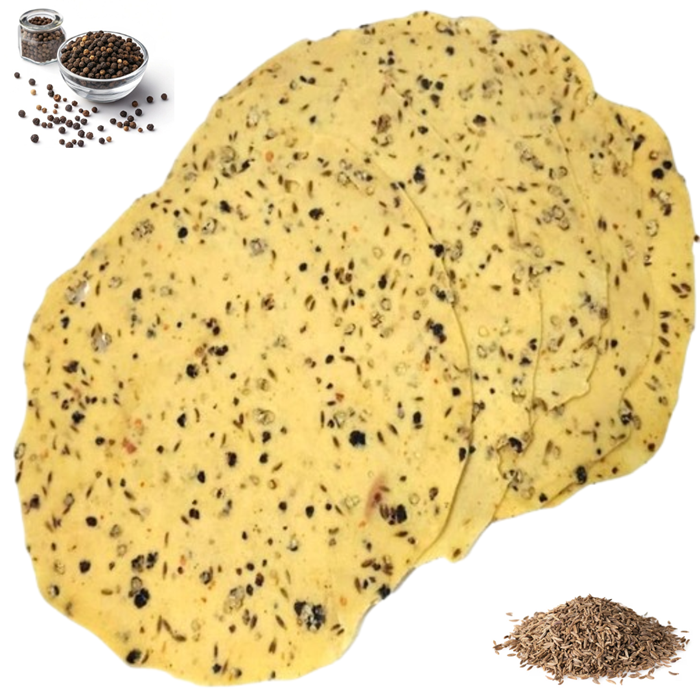 Medium SPICY Blackpepper Papad made with Udad Dal (Extra Blackpepper)
