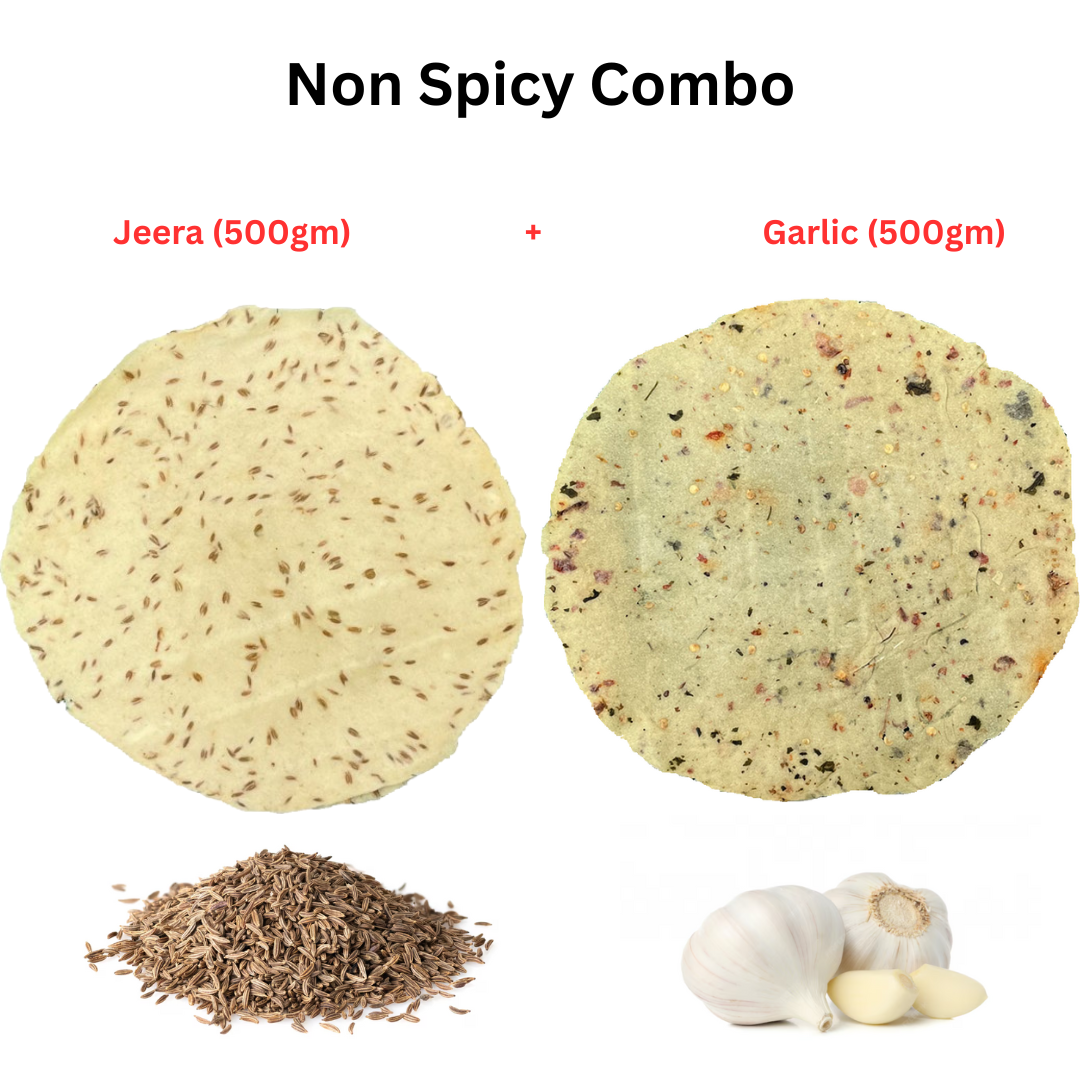 Jeera & Garlic Papad Combo (500g each)