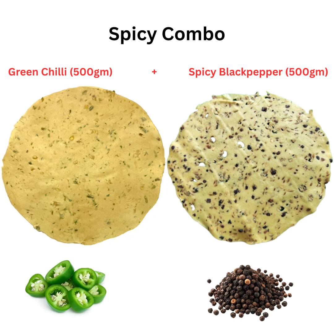 Green Chilli & Blackpepper Papad combo